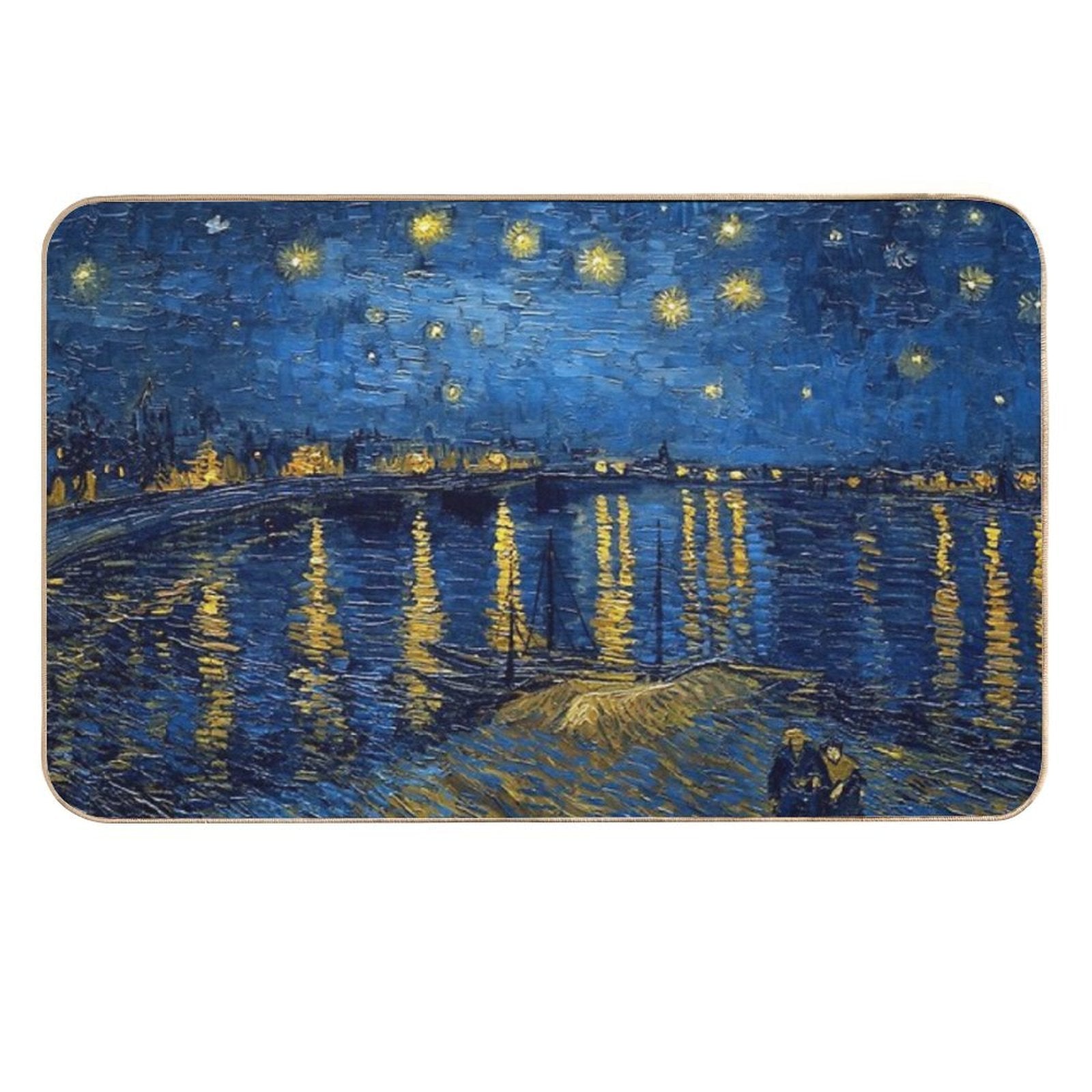 Starry Night Over The Rhone - Van Gogh (Re-edited)  Pet-Safe Bath Mat