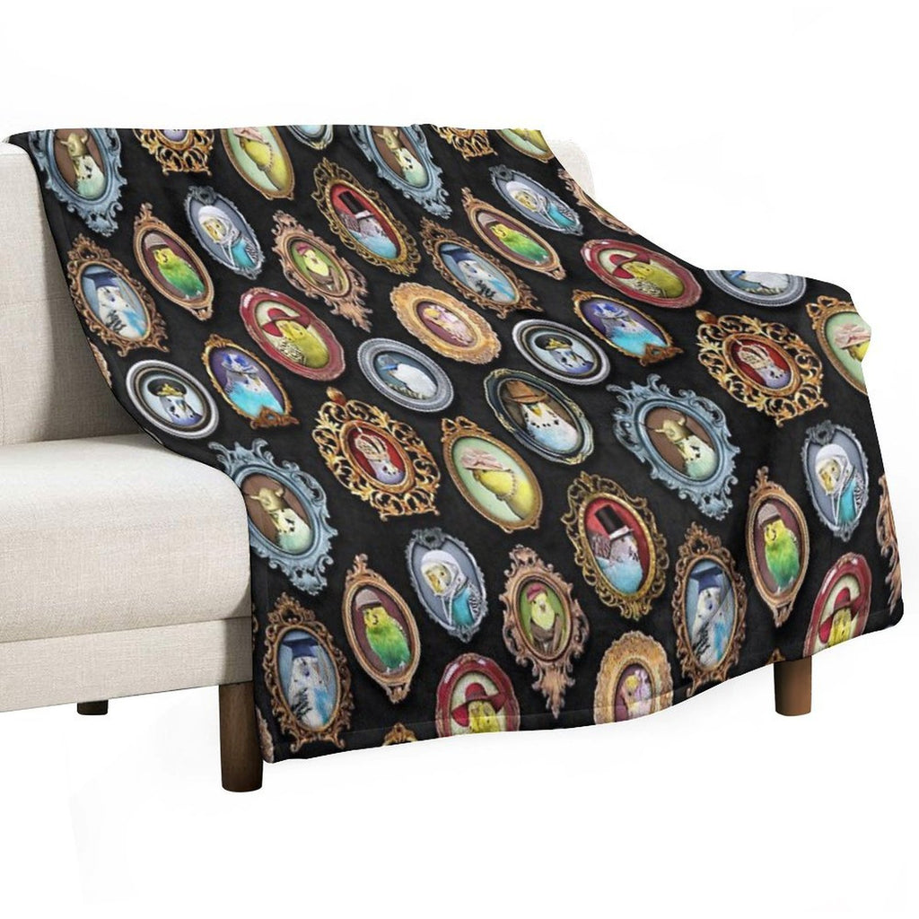 Budgies in Hats Quick-dry Throw Blanket