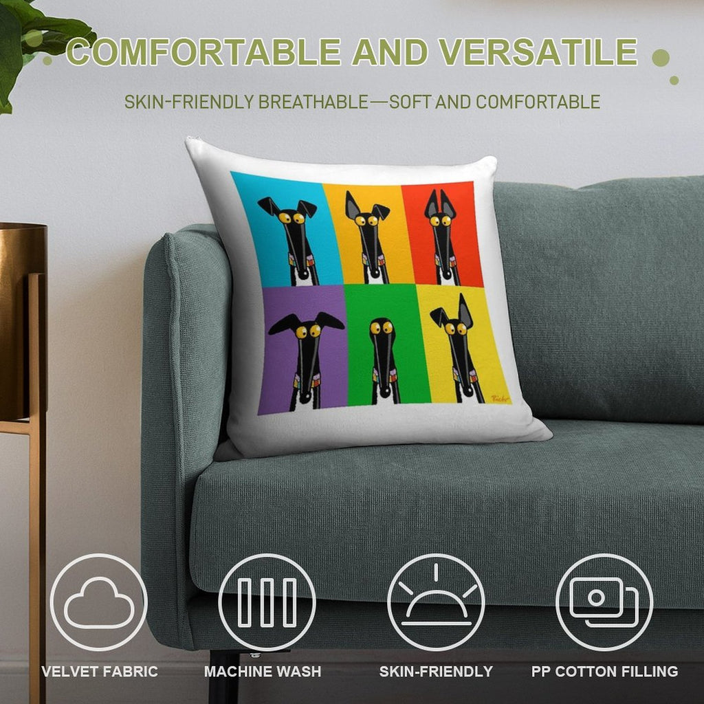 Greyhound Semaphore Soft Washable Throw Pillow