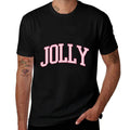 Preppy Cute Christmas Pink Jolly  Wrinkle-resistant T-Shirt
