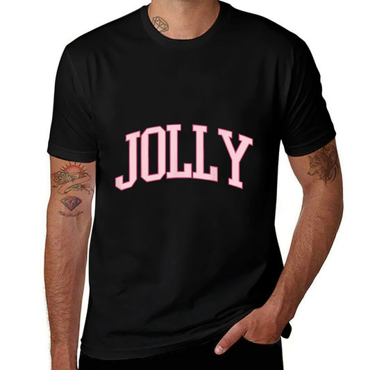 Preppy Cute Christmas Pink Jolly  Wrinkle-resistant T-Shirt