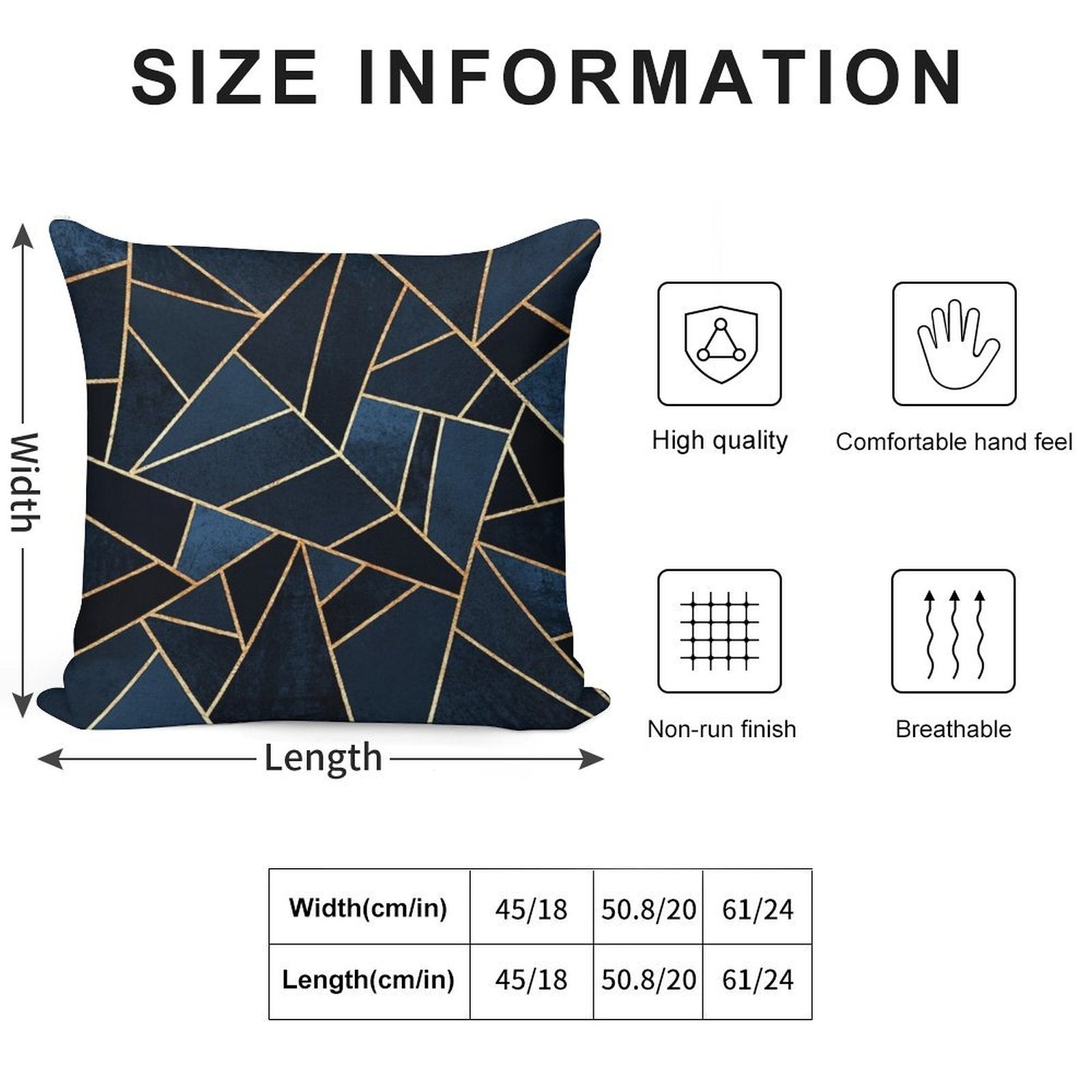Navy Stone Soft Bedroom Essential Throw Pillow