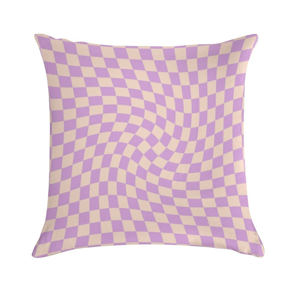 Check V - Lilac Twist Soft Short Plush Fabric Throw Pillow
