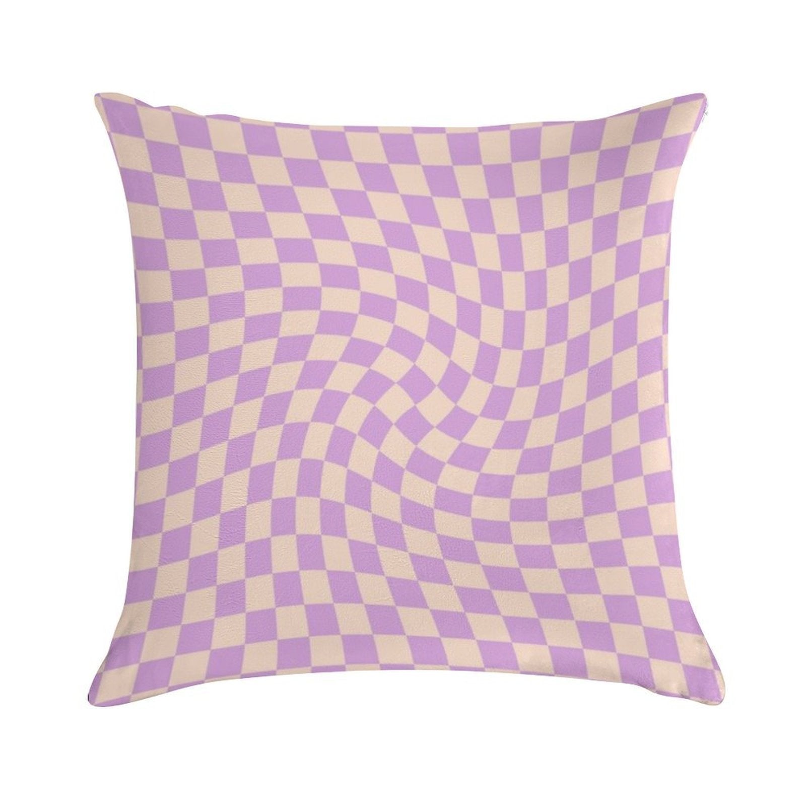 Check V - Lilac Twist Soft Short Plush Fabric Throw Pillow