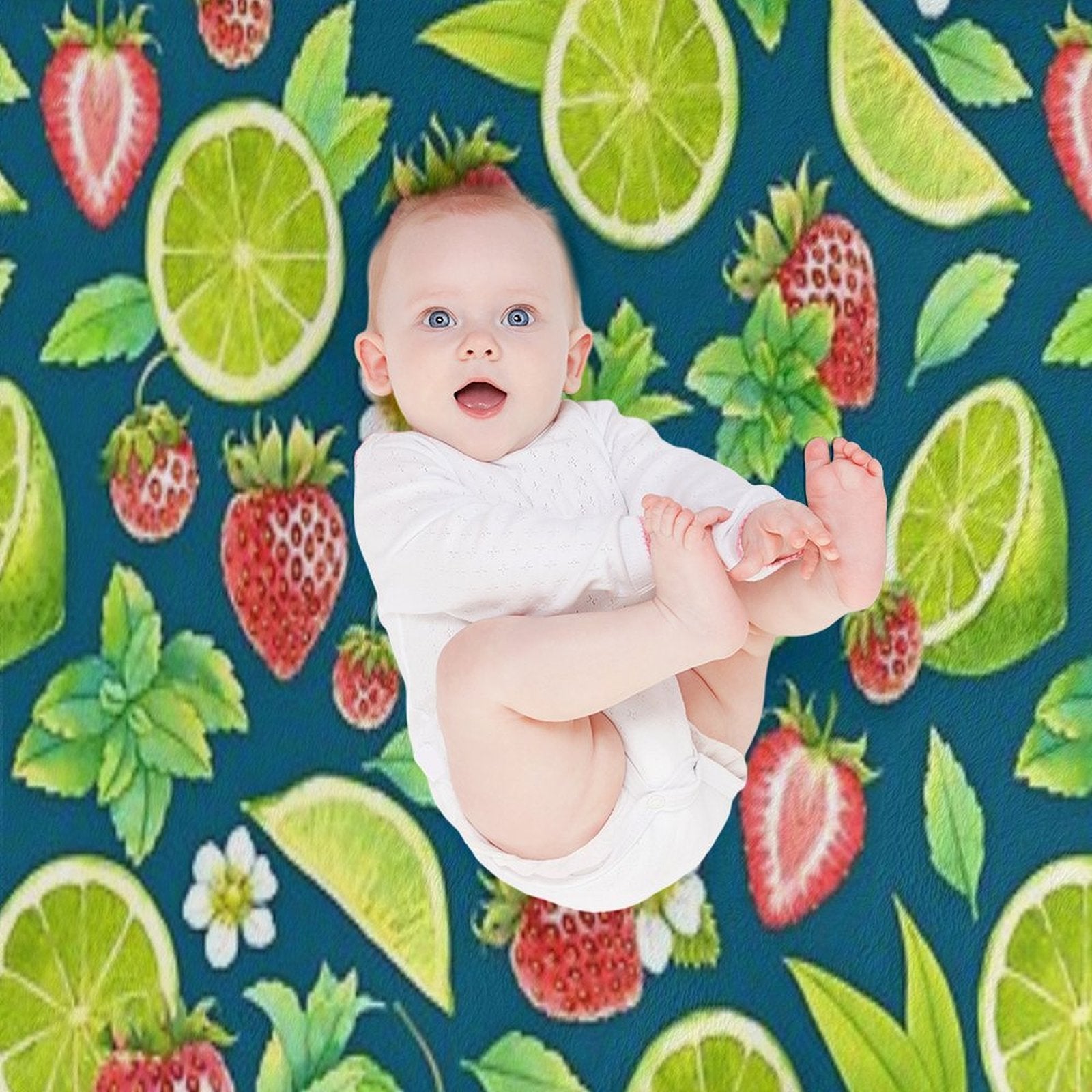 Strawberry And Lime Premium Throw Blanket