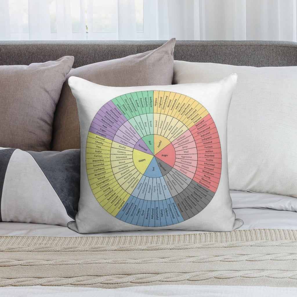 Feelings Wheel Soft Luxury Feel Throw Pillow