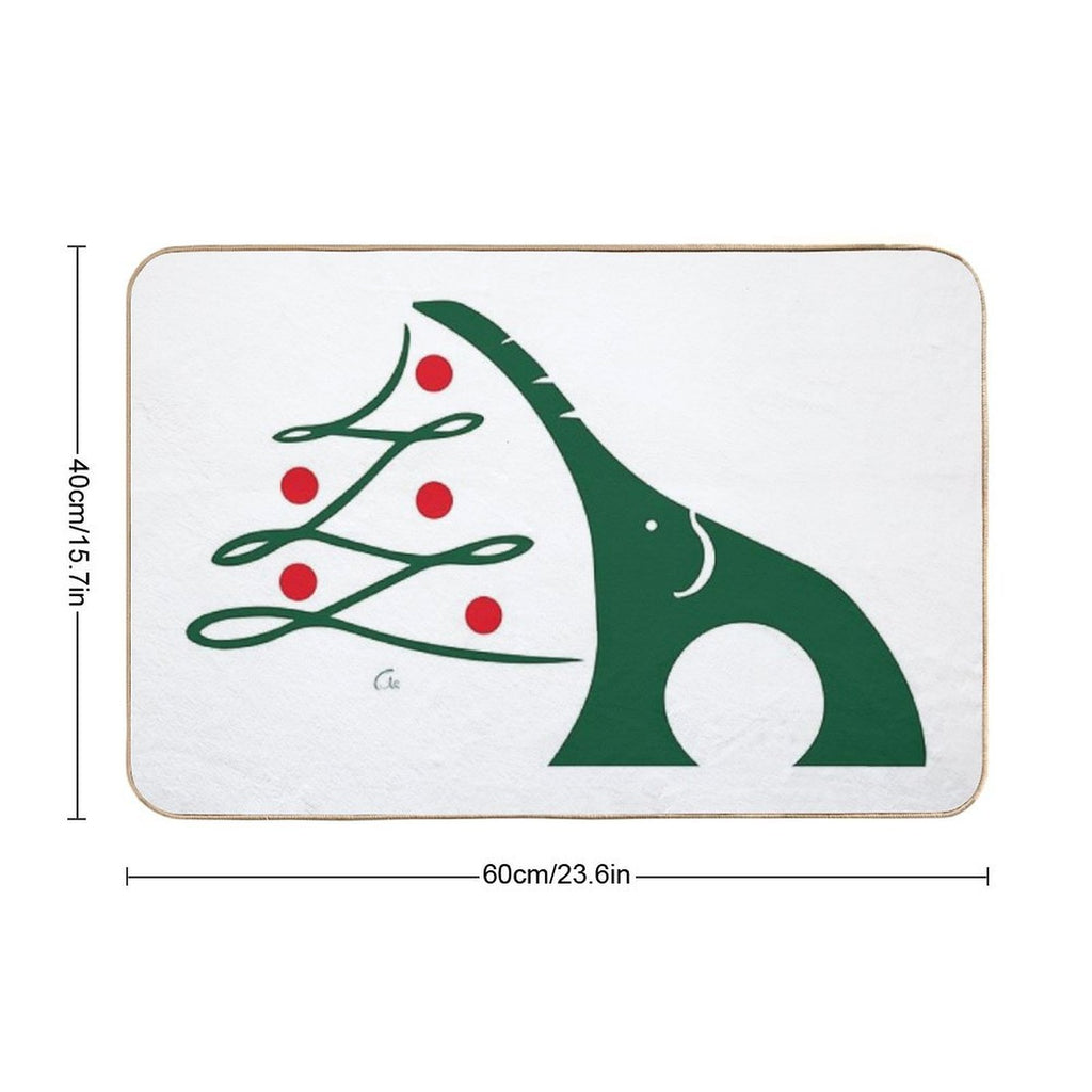 Elephant Christmas 1  Odorless Bath Mat