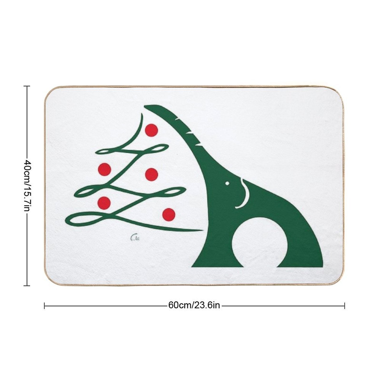 Elephant Christmas 1  Odorless Bath Mat