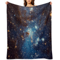 Blue Nebula Stars Space Sustainable Throw Blanket
