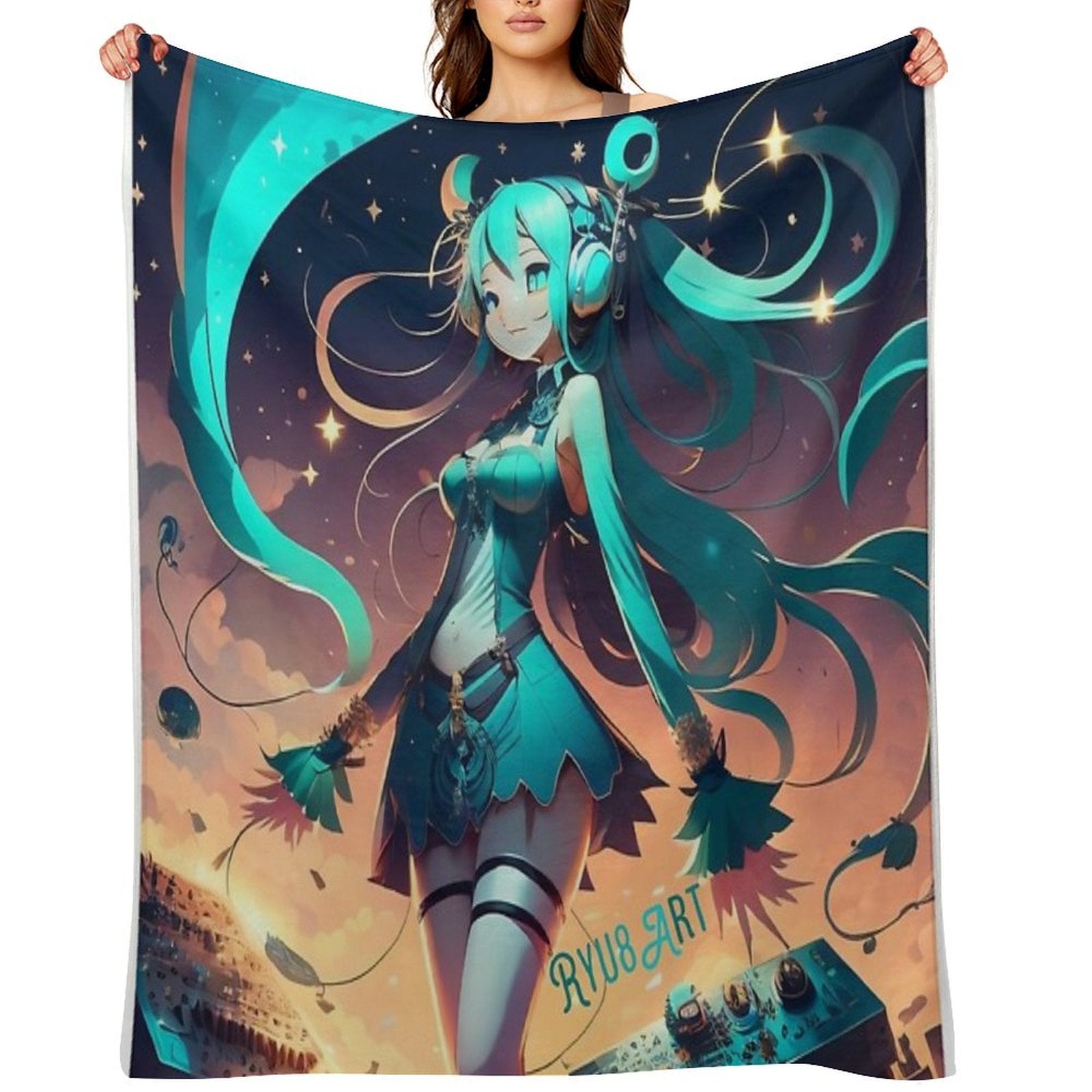 Hatsune Miku Shrink-resistant Throw Blanket