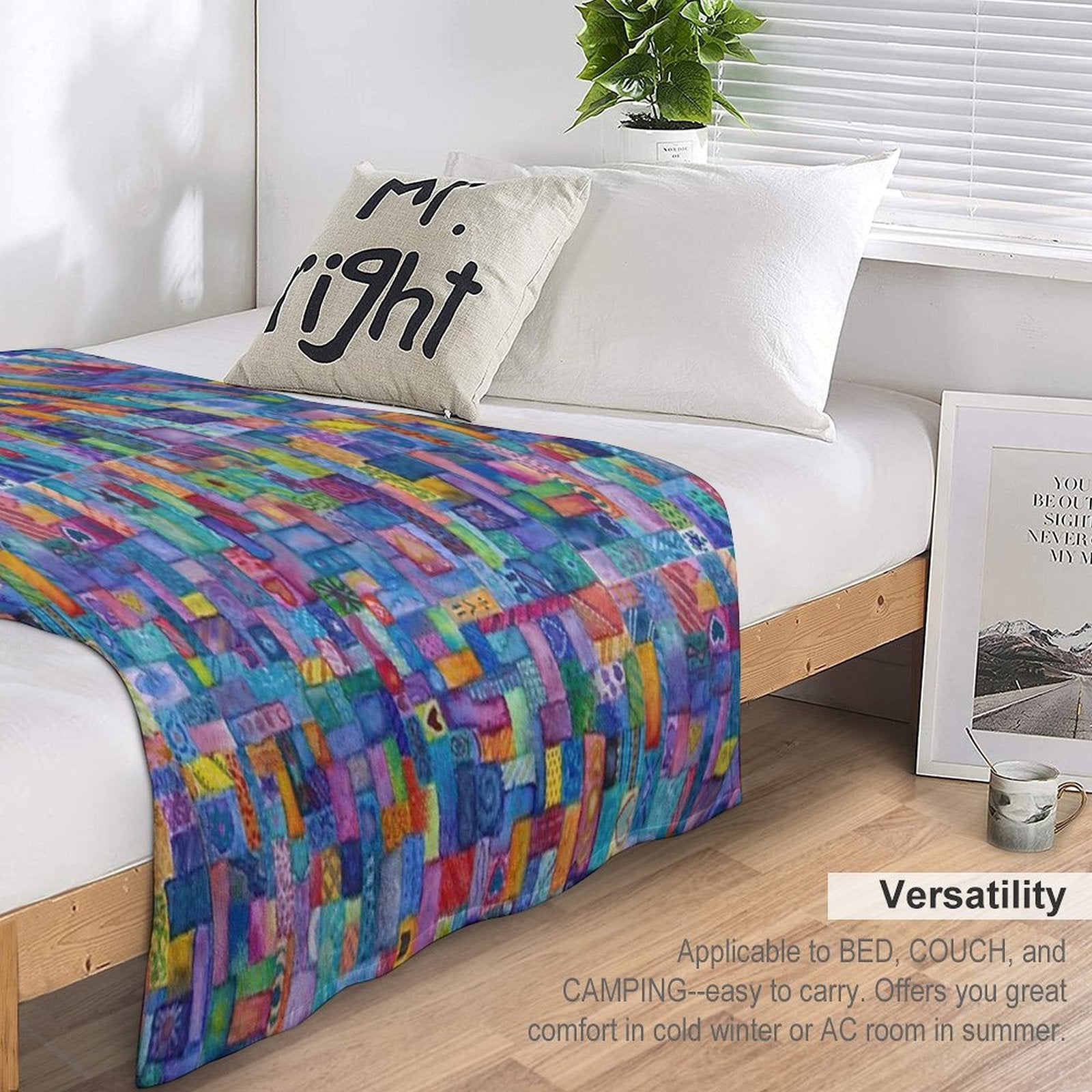 Happy Mosaic Shrink-resistant Throw Blanket
