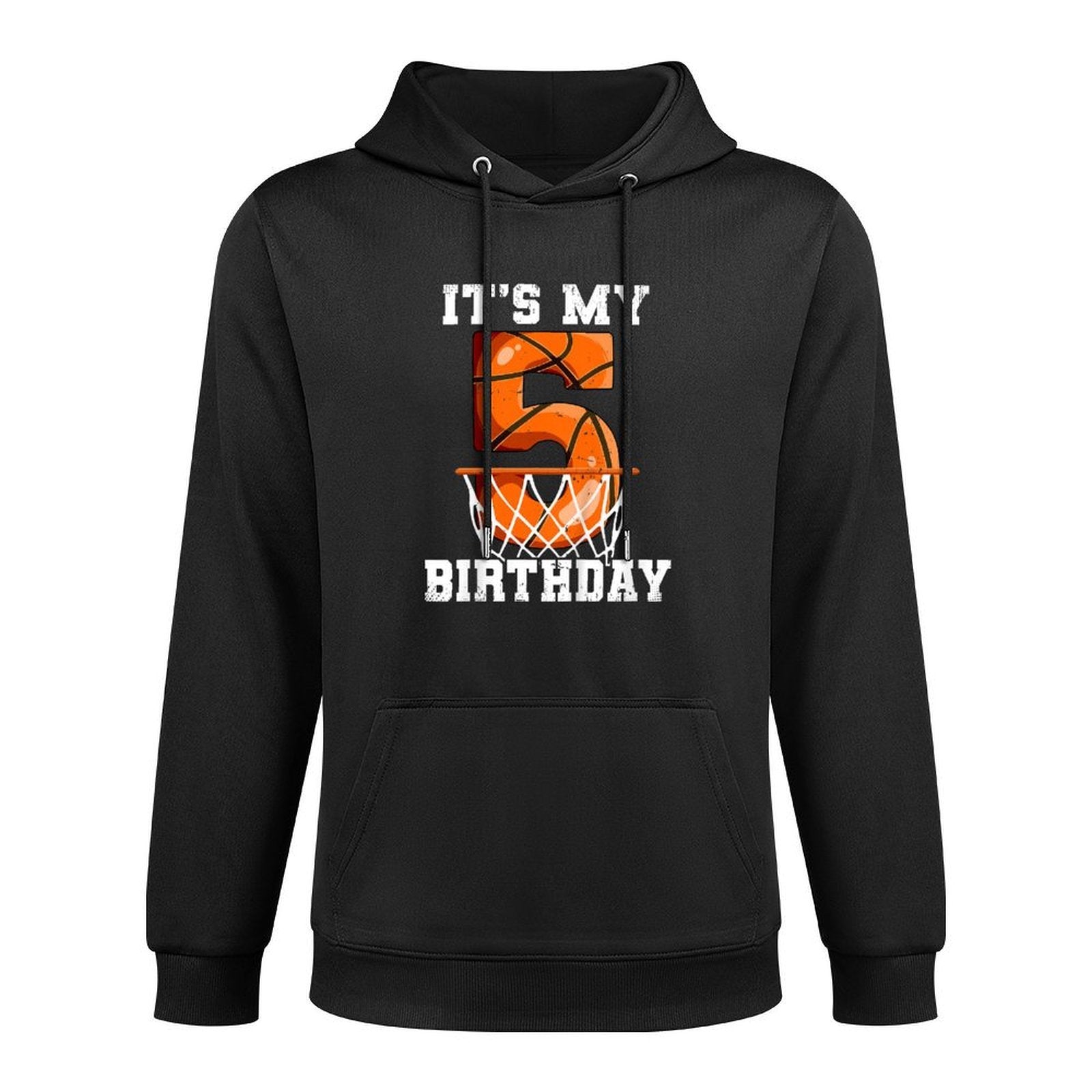 Kids 5th Birthday Basketball Moisture-Wicking Hoodie