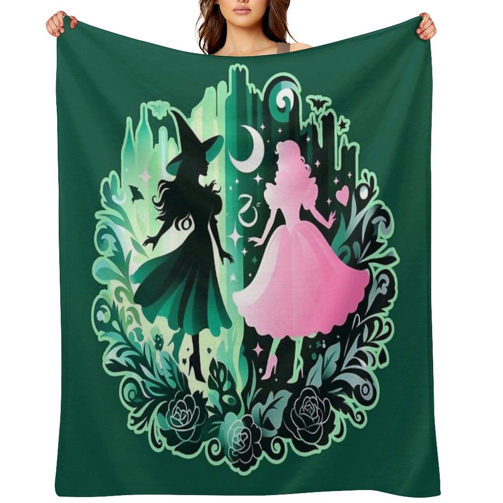 Elphaba & Glinda Wicked The Musical Quick-dry Throw Blanket