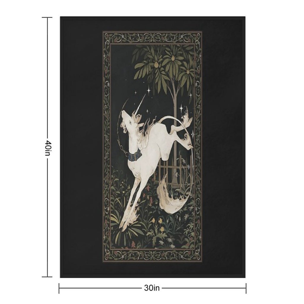 Unicorn Out of Captivity Sustainable Throw Blanket