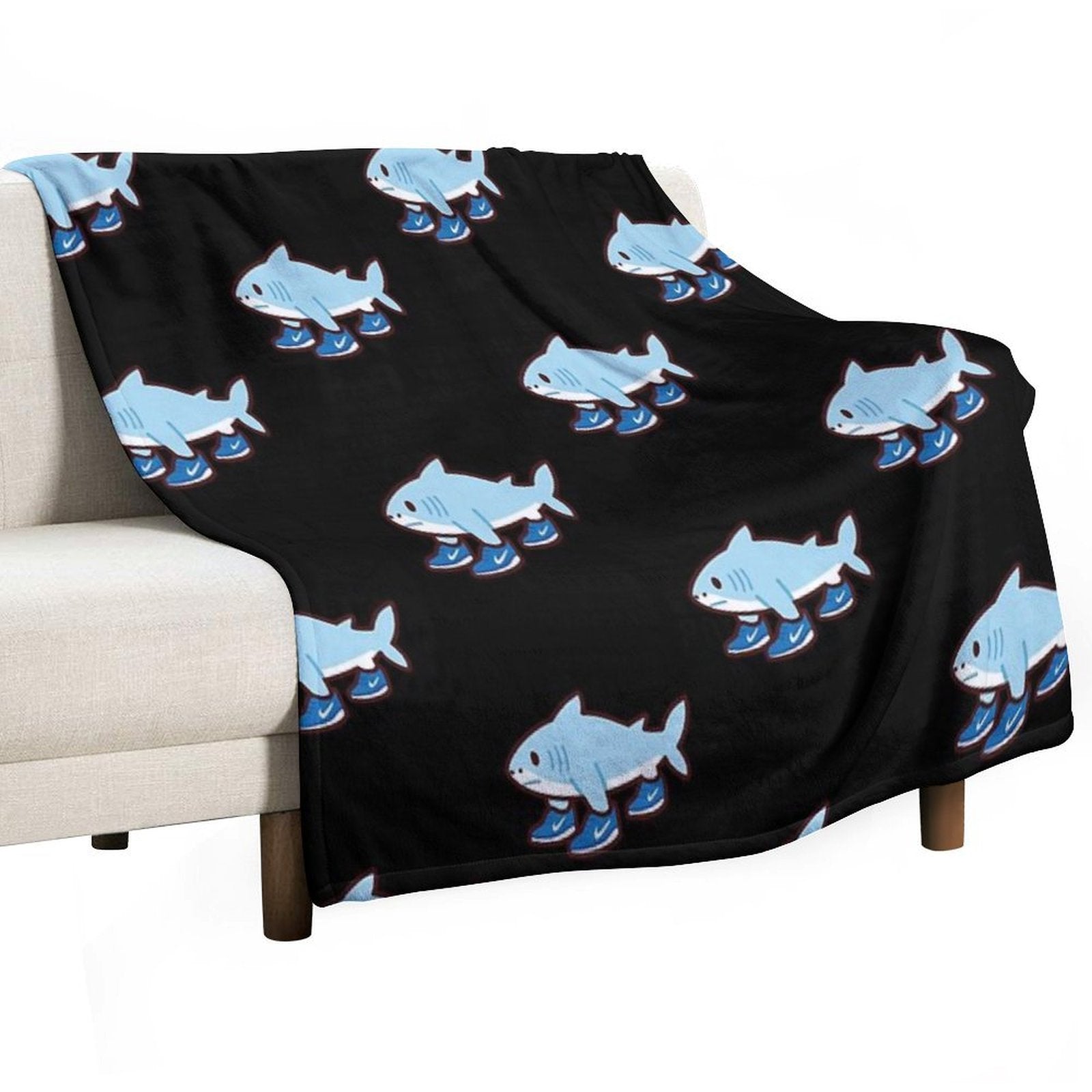 Cute Tralalero Tralala (Italian Brainrot) Shrink-resistant Throw Blanket