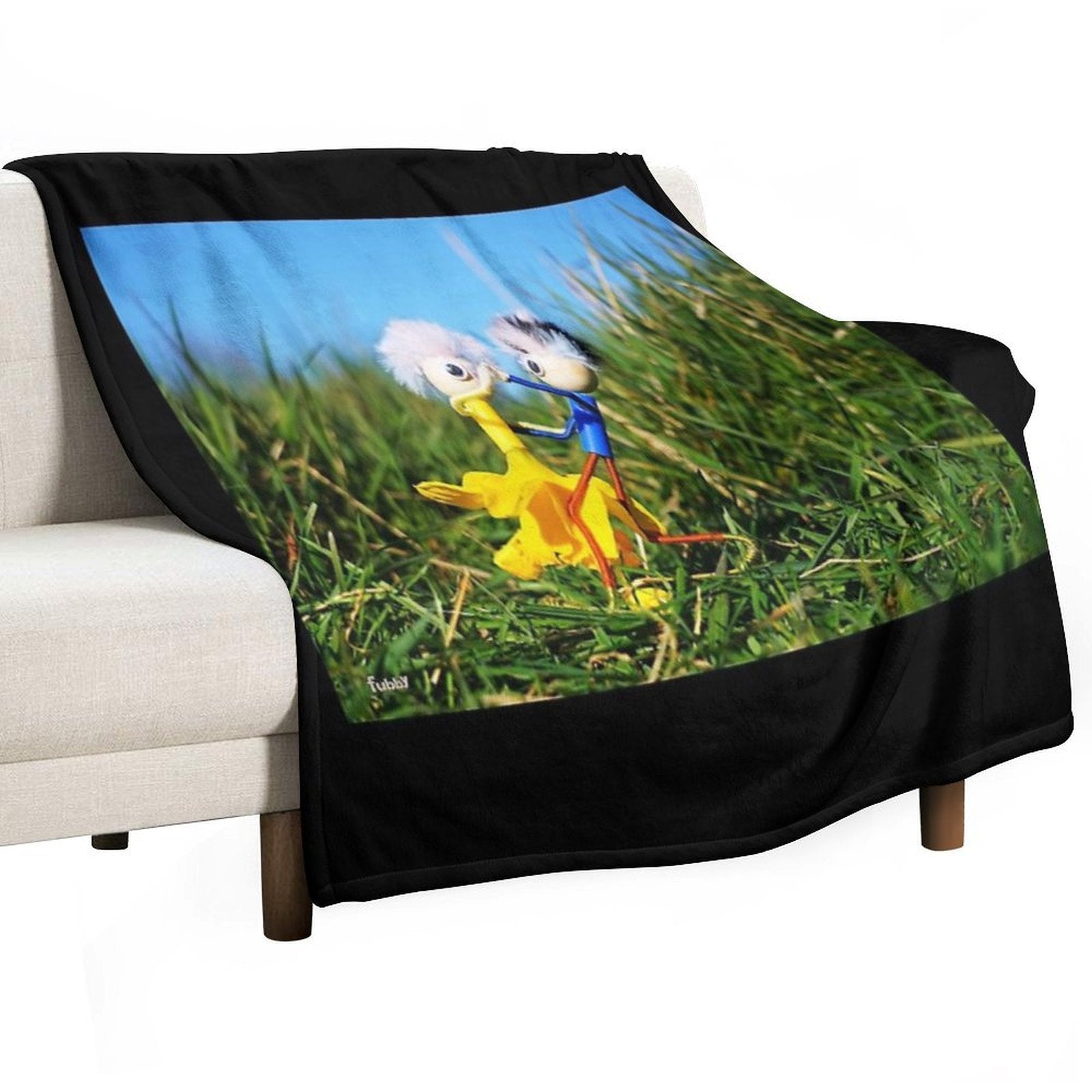 Graceful Dancing Active Fubby Doll Couple. Shrink-resistant Throw Blanket