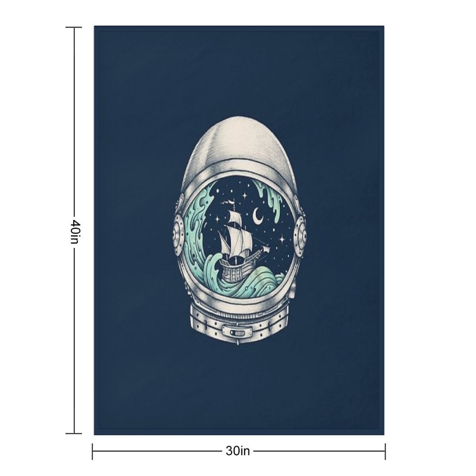 Spaceship Wrinkle-free Throw Blanket
