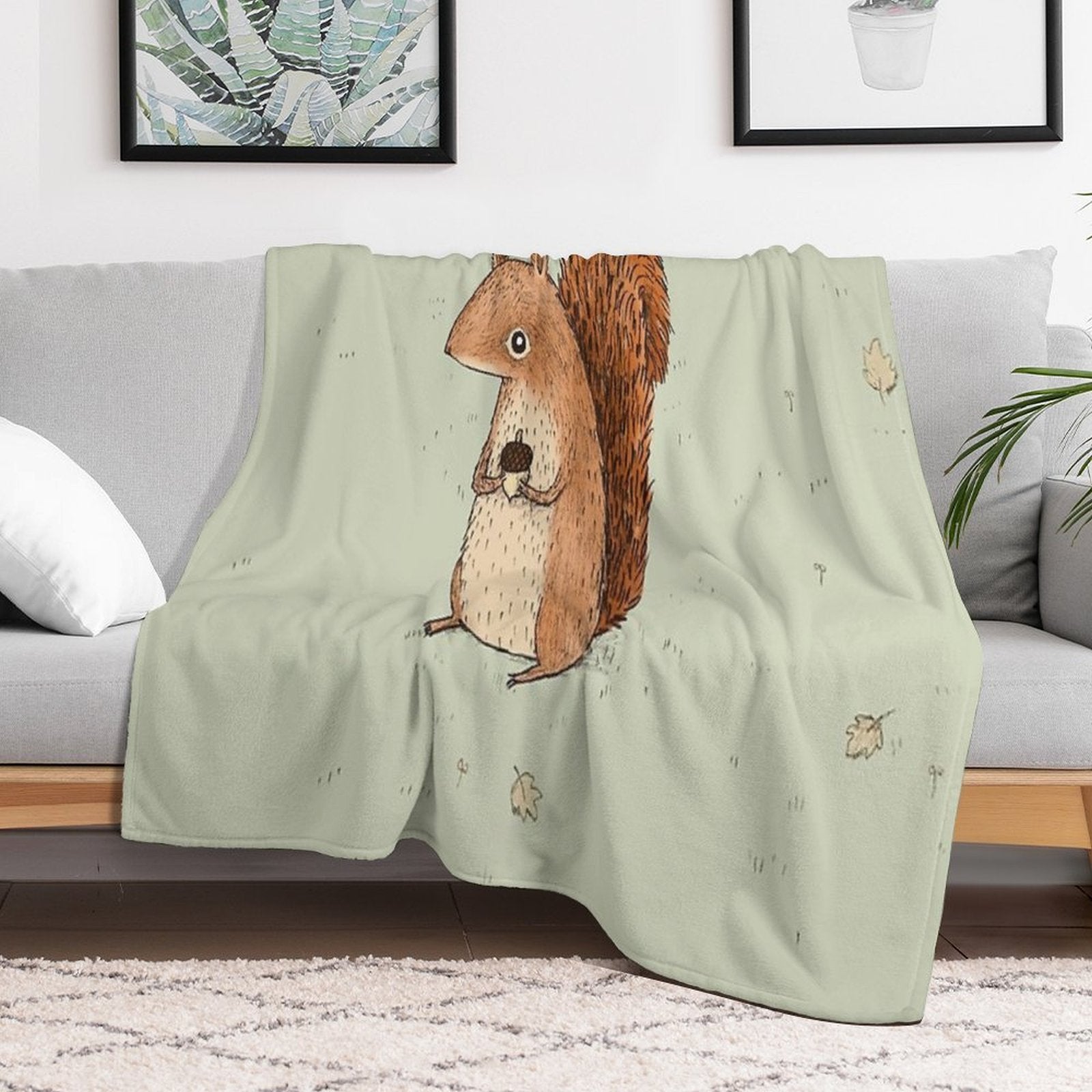 Sarah The Squirrel Travel-friendly Throw Blanket