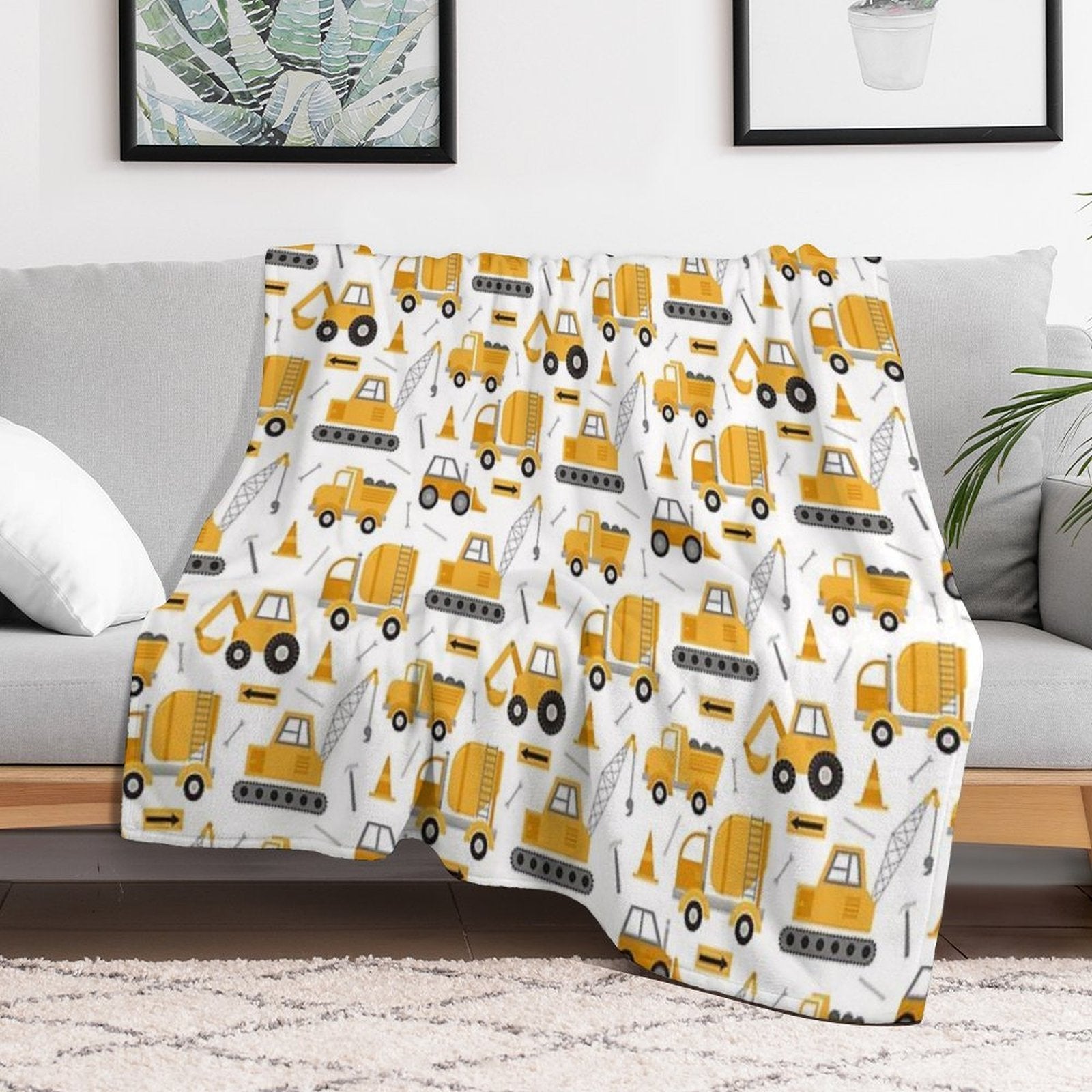 Construction Trucks Lightweight Throw Blanket