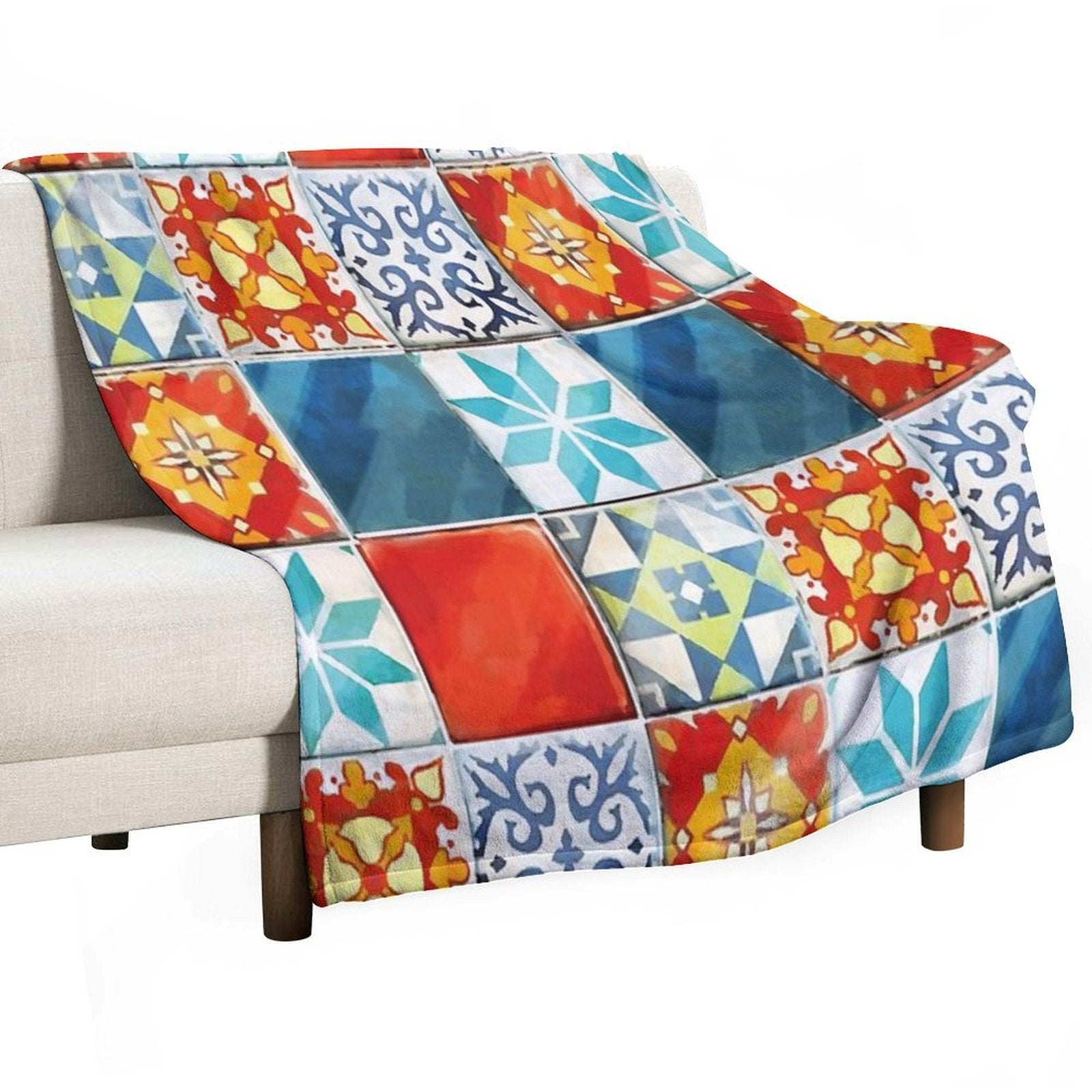 Colorful Azulejos Tiles from Azul Board Game Premium Throw Blanket