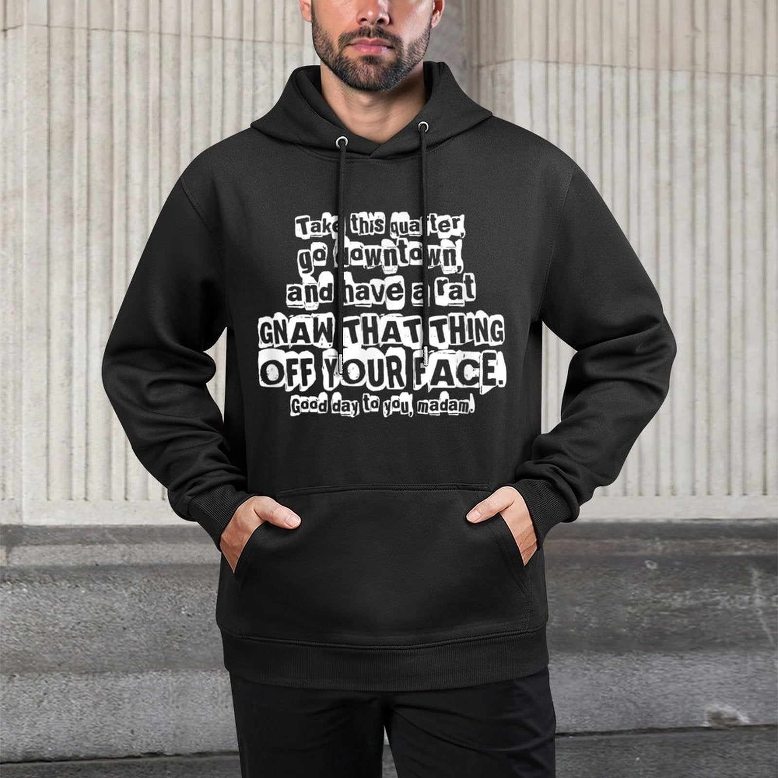 KDK12 Studios, Inc Unisex-Adults Black Modern Classic Movie Quote - Here Is A Quarter - Uncle Buck Easy Care Hoodie
