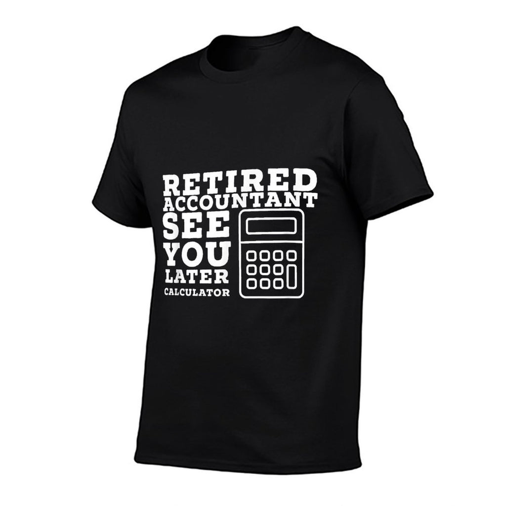 Retired Accountant Gifts Accountant Retirement Gift Funny Retired CPA - Men's Unisex Black Cotton Blend - Small  Ribbed Collar T-Shirt