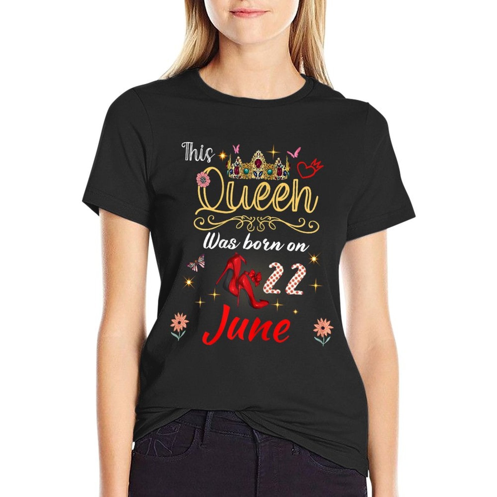 A Queen Was Born on June 22 June 22nd Birthday  Soft T-Shirt