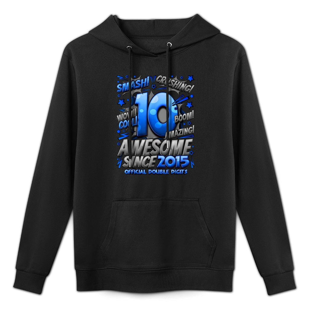Official Double Digits 10 Year Old Gifts 10th Birthday Boy Shape Retention Hoodie