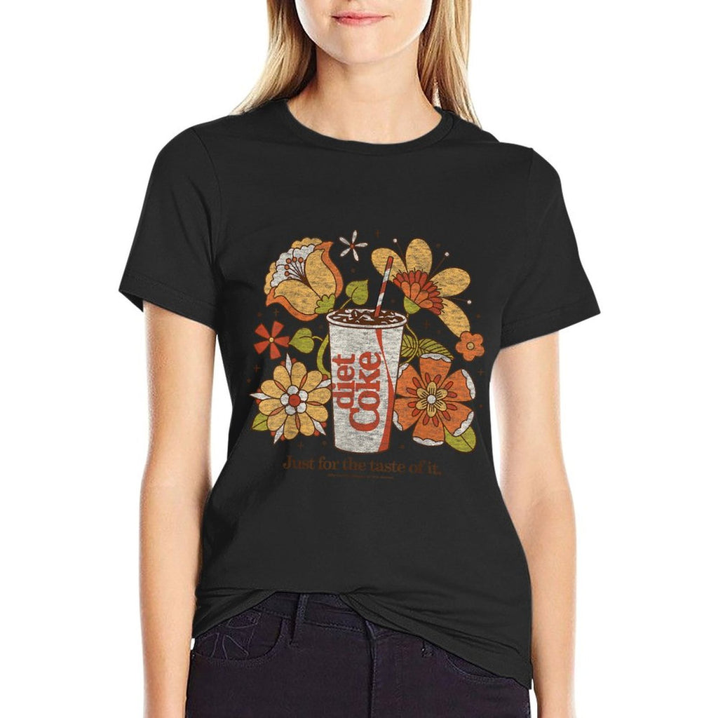 Coca-Cola - Diet Coke Just For The Taste Of It Retro Flowers  Affordable Price T-Shirt