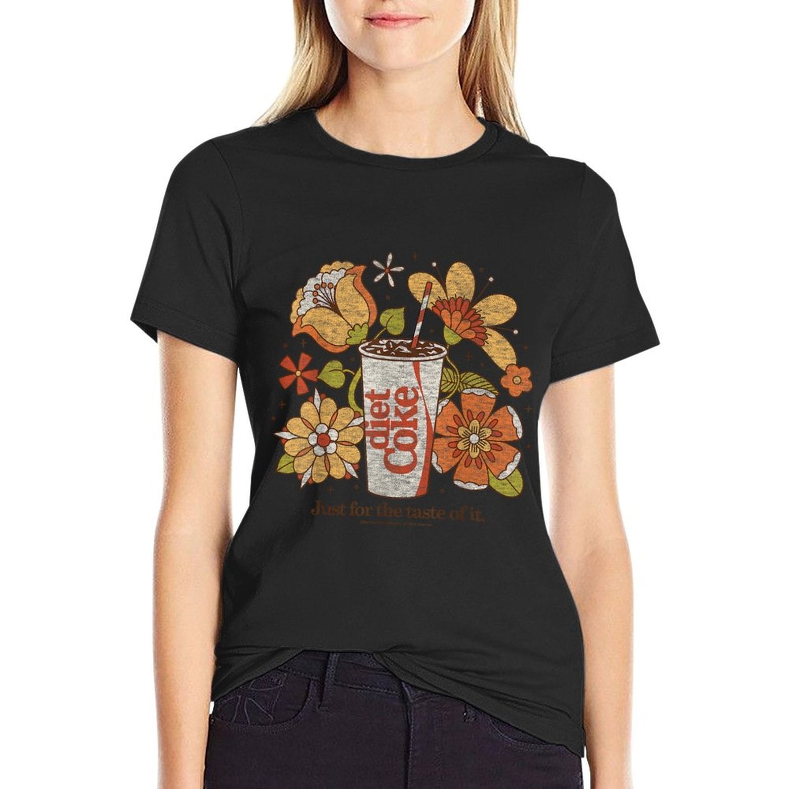 Coca-Cola - Diet Coke Just For The Taste Of It Retro Flowers  Affordable Price T-Shirt