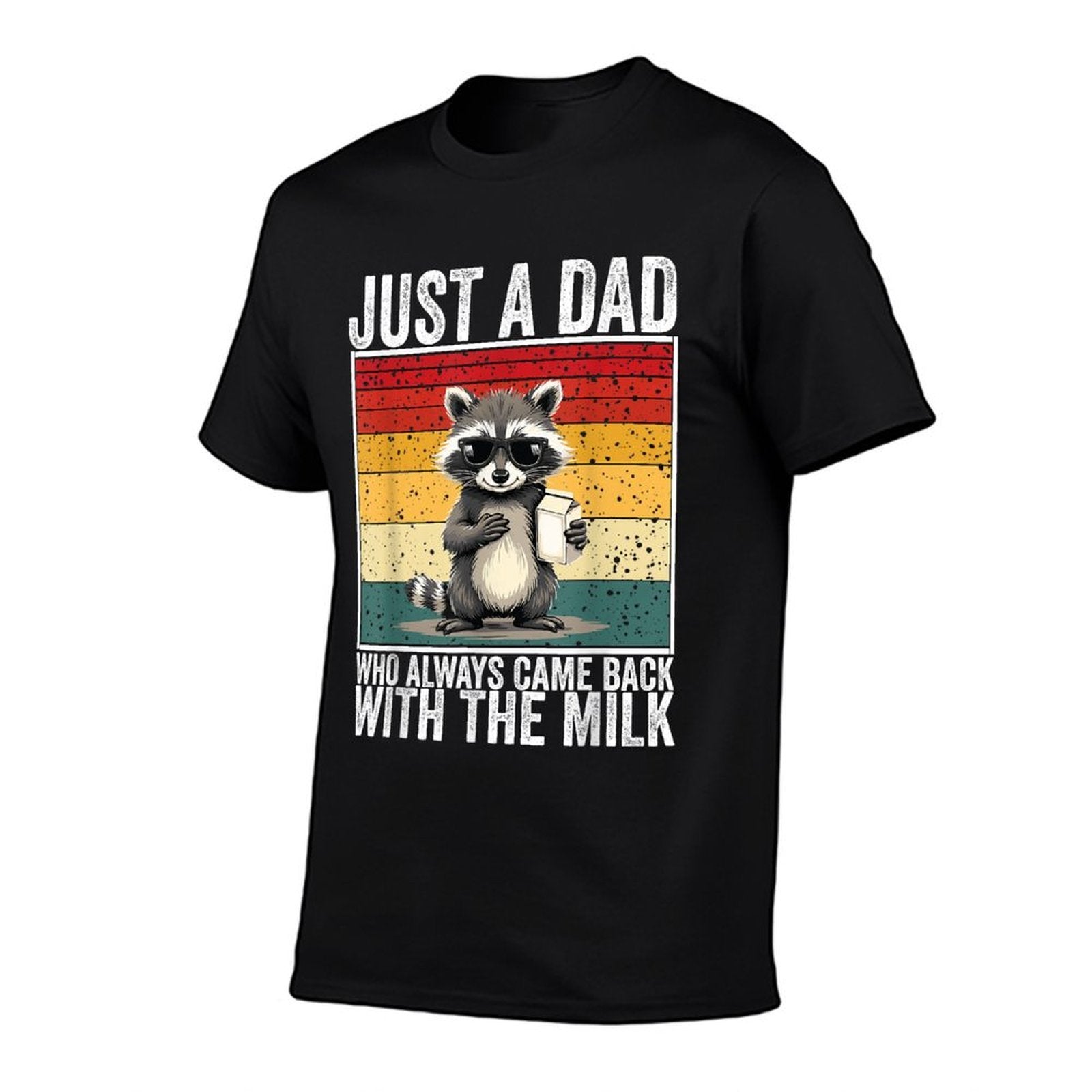 Just A Dad Who Always Came Back With The Milk Retro Design  Polyester Blend T-Shirt