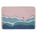 Cartoonish Seashore  Repositionable Bath Mat
