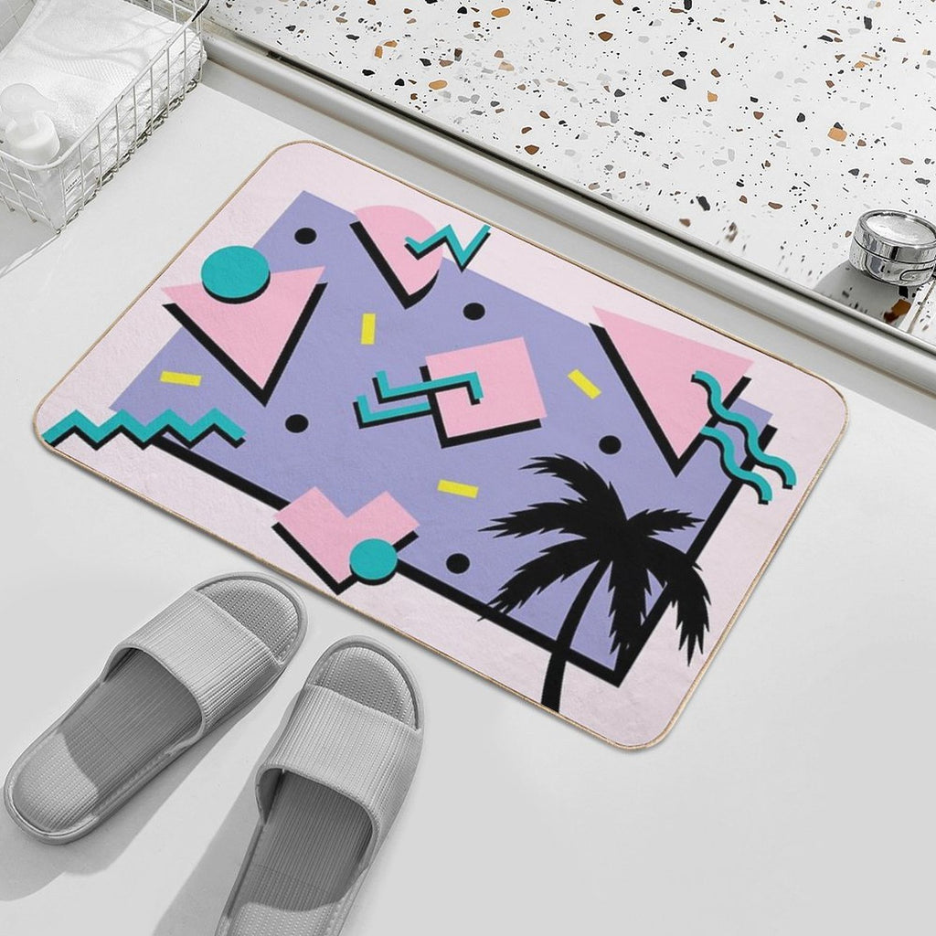 Memphis Pattern 22 - Retro 90s  80s  Eco-Friendly Bath Mat