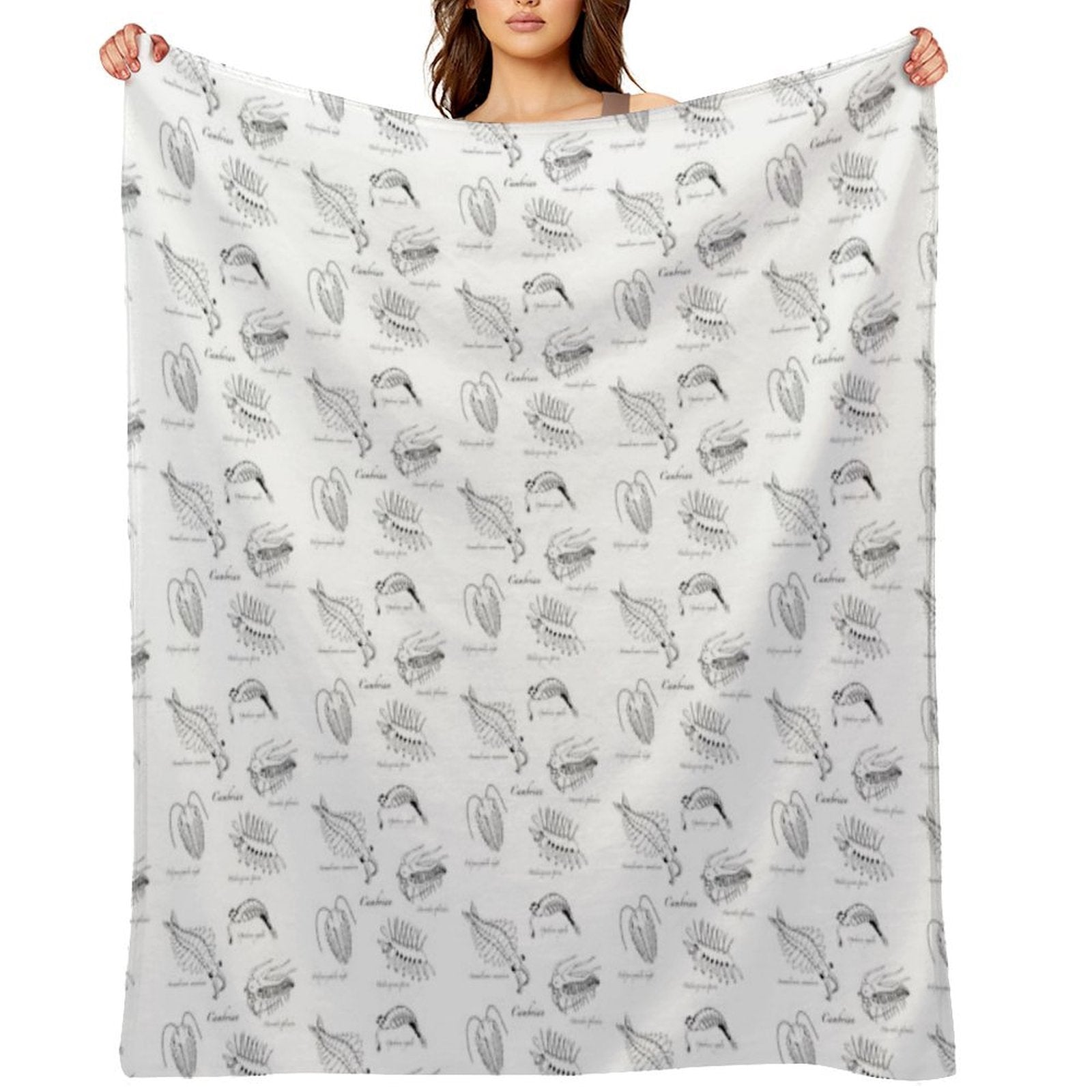 Cambrian Life (Hand Writing Style Font) All-season Throw Blanket