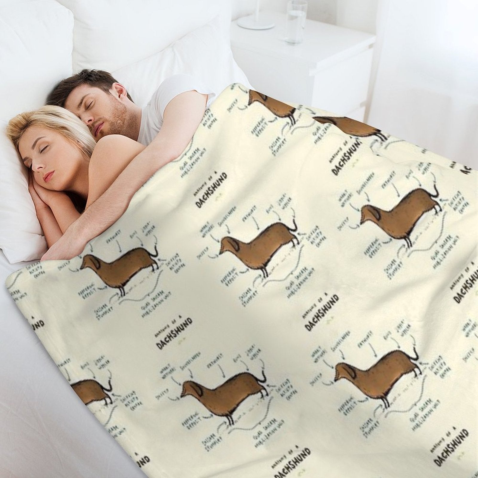 Anatomy of A Dachshund Premium Throw Blanket