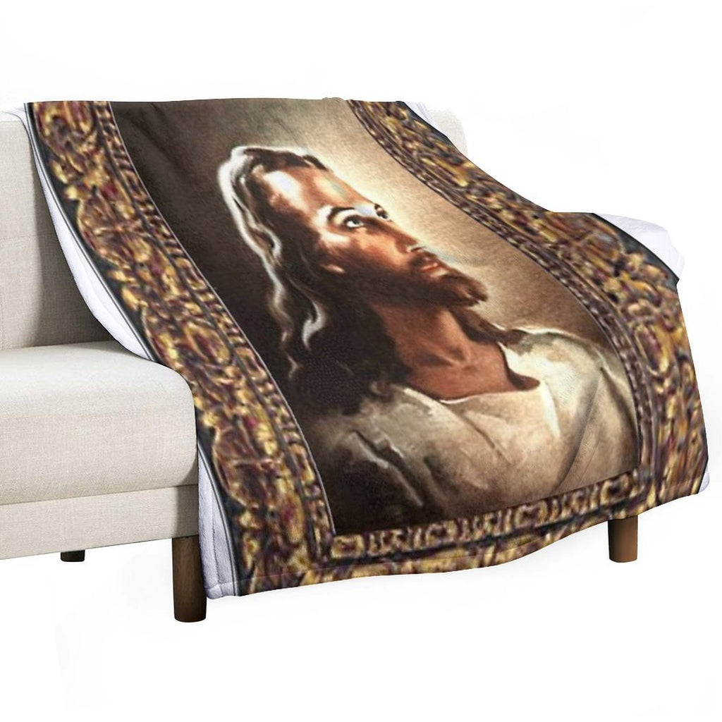 WARNER SALLMAN'S JESUS FRAMED Sustainable Throw Blanket