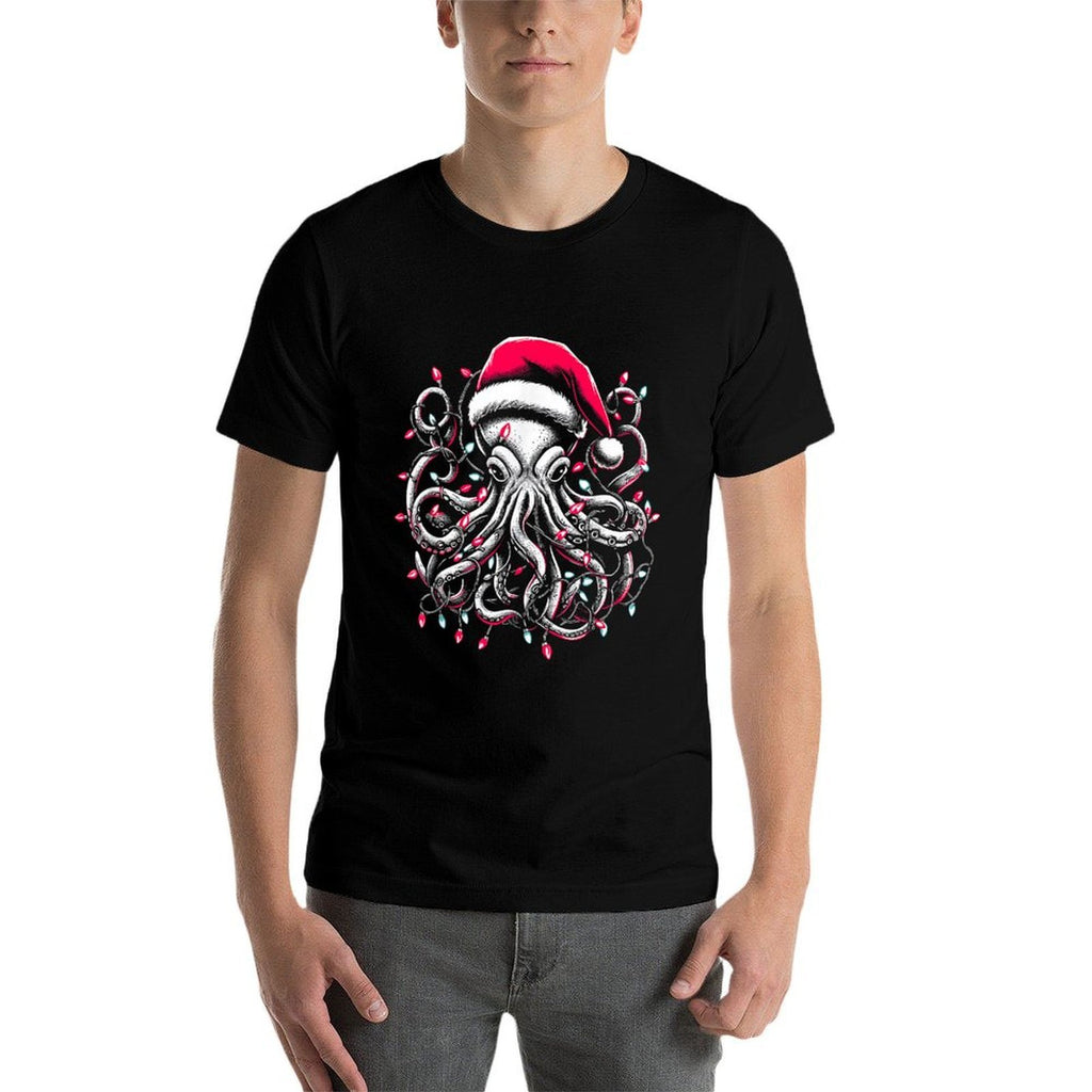 Octopus Christmas Lights Octopus Lover Men Women  Slim-fit Cut T-Shirt