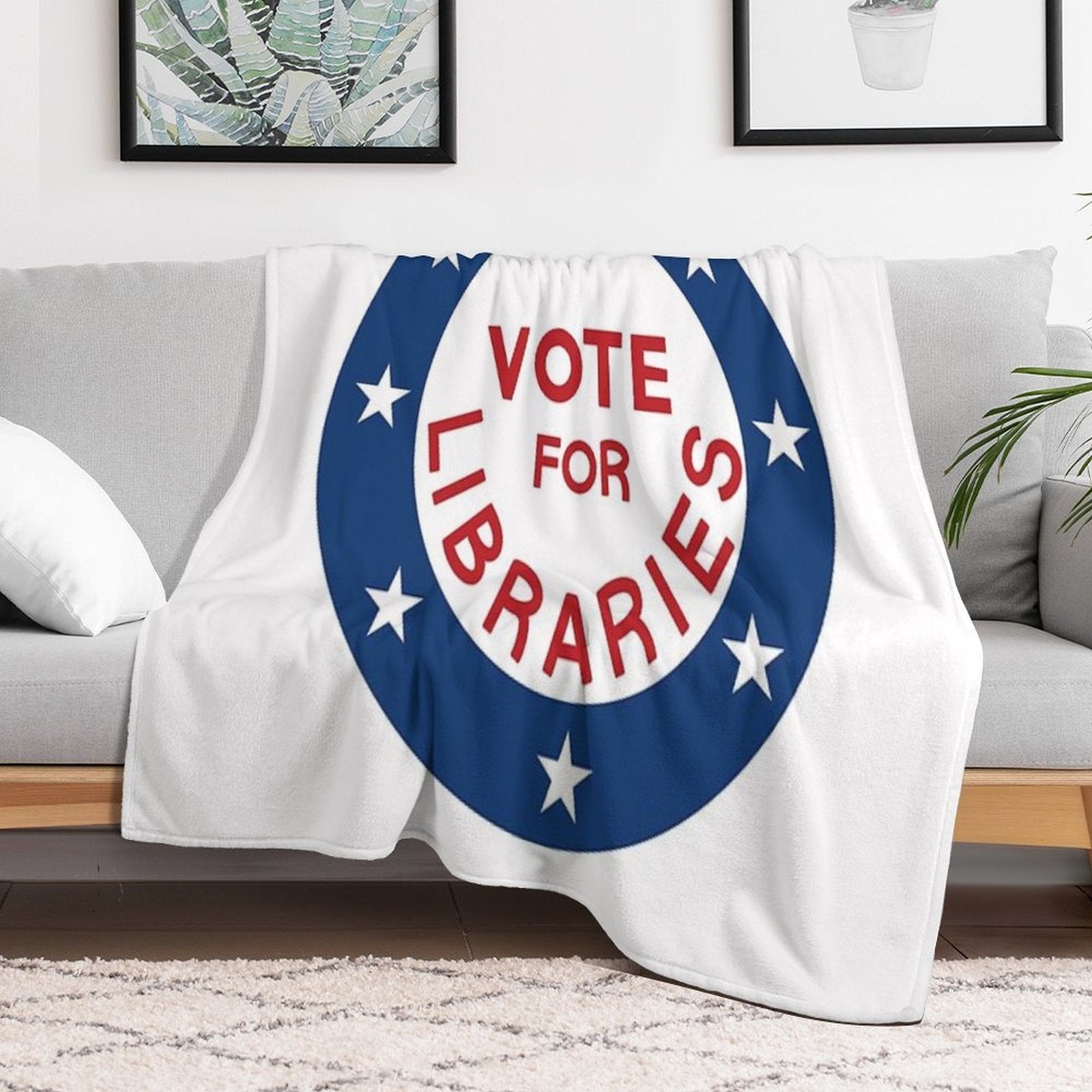 Vote for Libraries Sustainable Throw Blanket