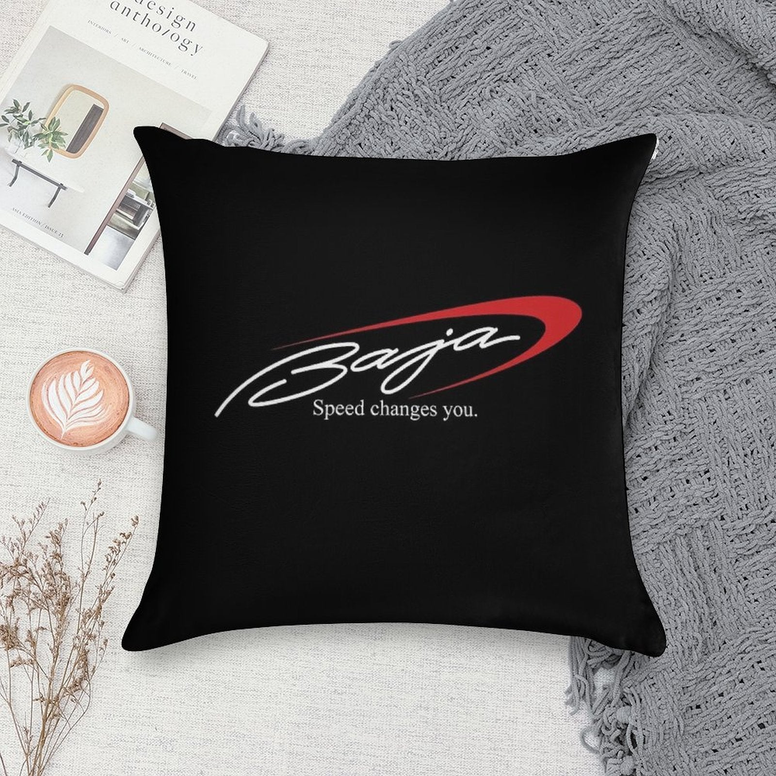 Baja Boats Logo Soft Reinforced Edging Throw Pillow