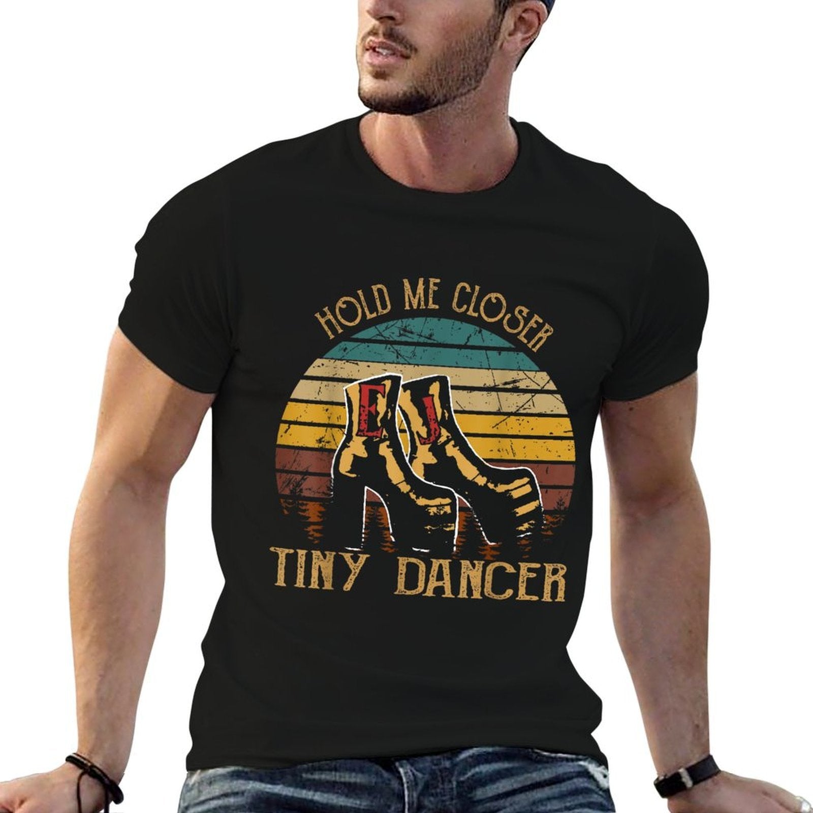 Hold Me Closer, Tinys Dancer Classic Art Quote Music For Fan  Moisture-wicking T-Shirt