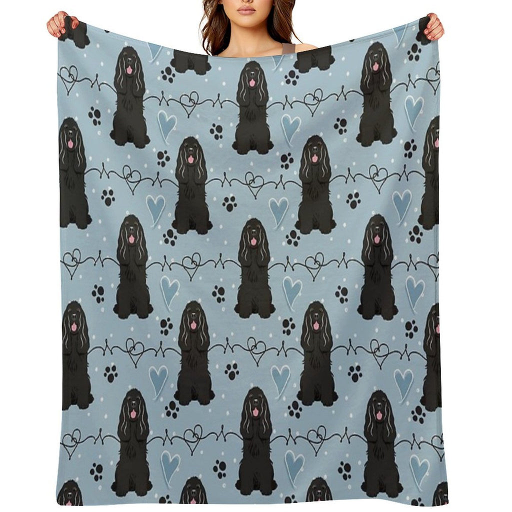 Love Black Cocker Spaniel Wrinkle-free Throw Blanket