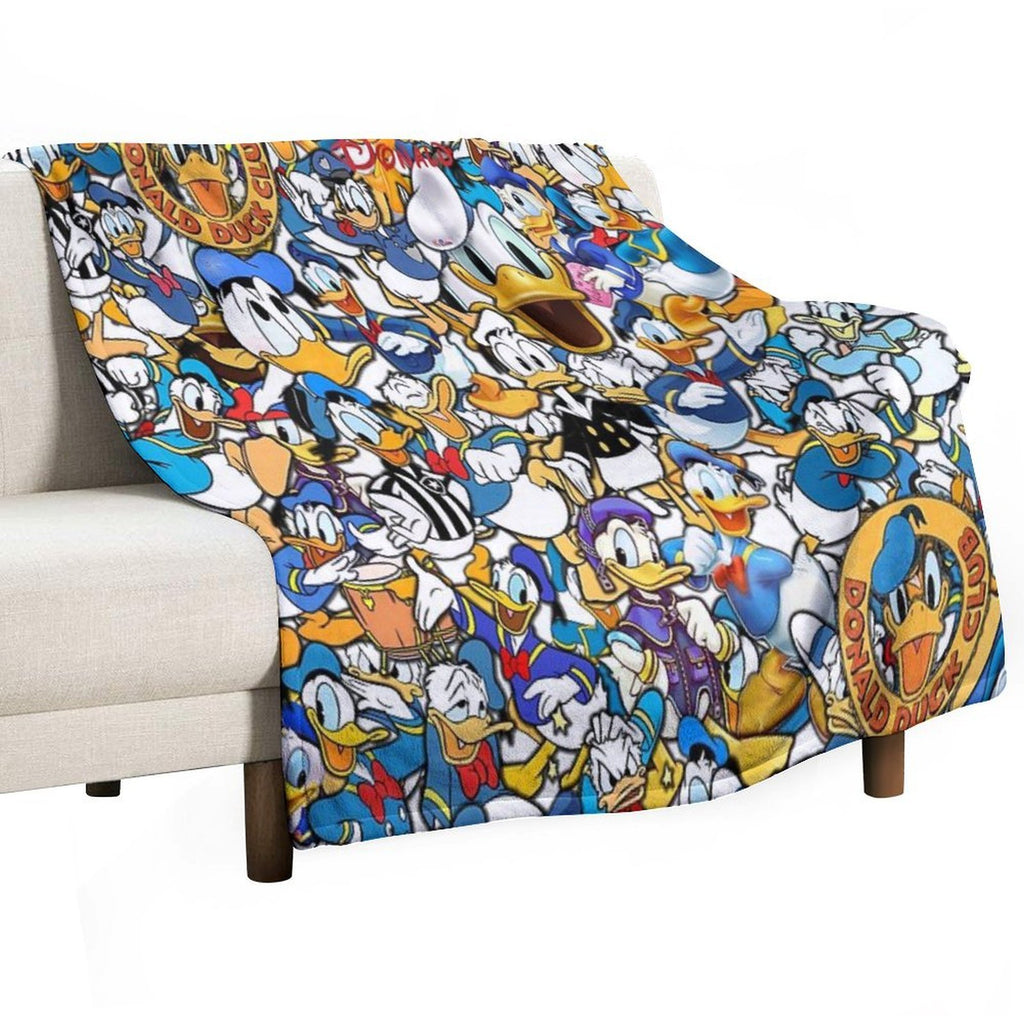 Donald Duck Kids Classic Funny Cartoon Ultimate Super Fine HD Collage Quick-dry Throw Blanket