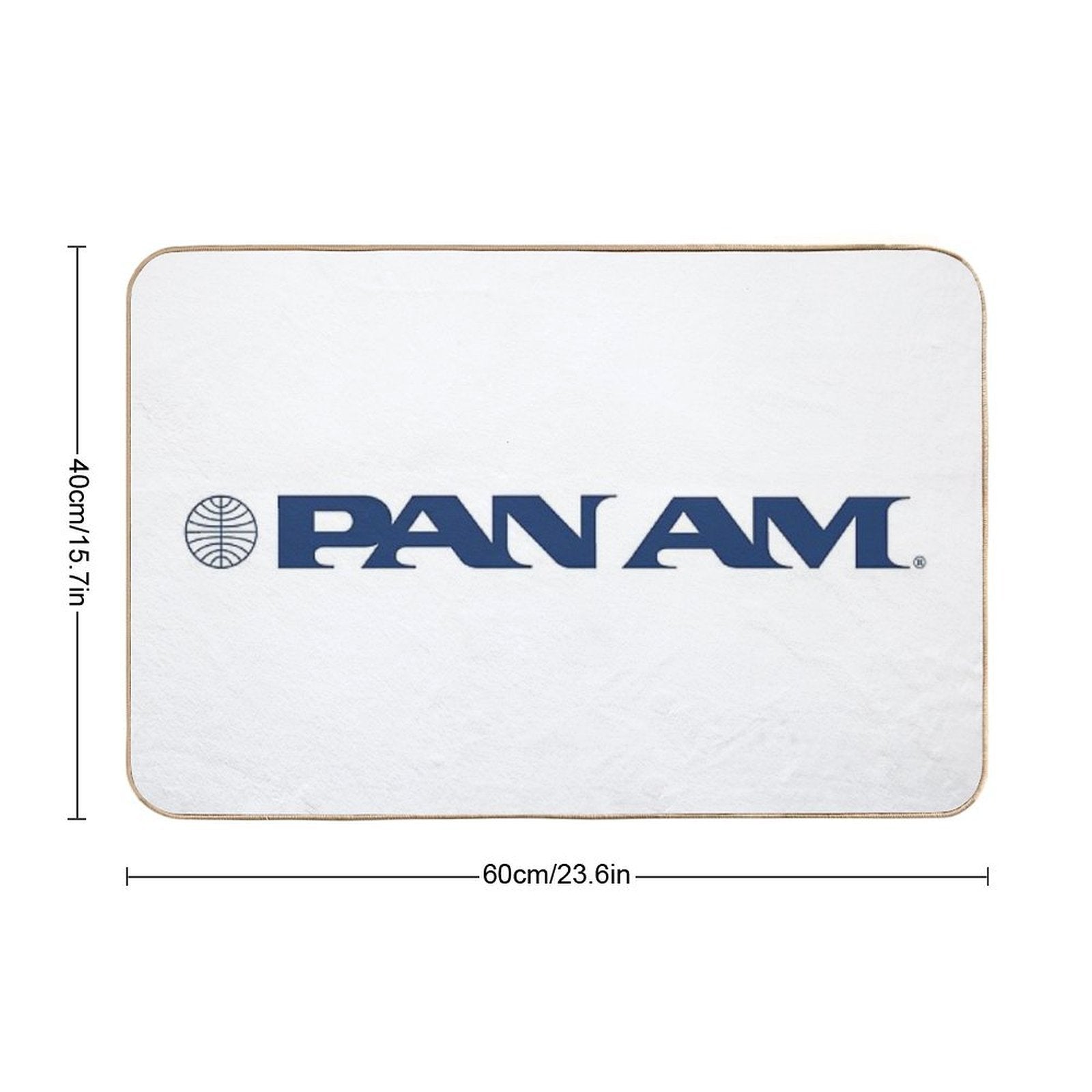 Pan Am Stylized Wordmark with Globe  Stain-Proof Bath Mat