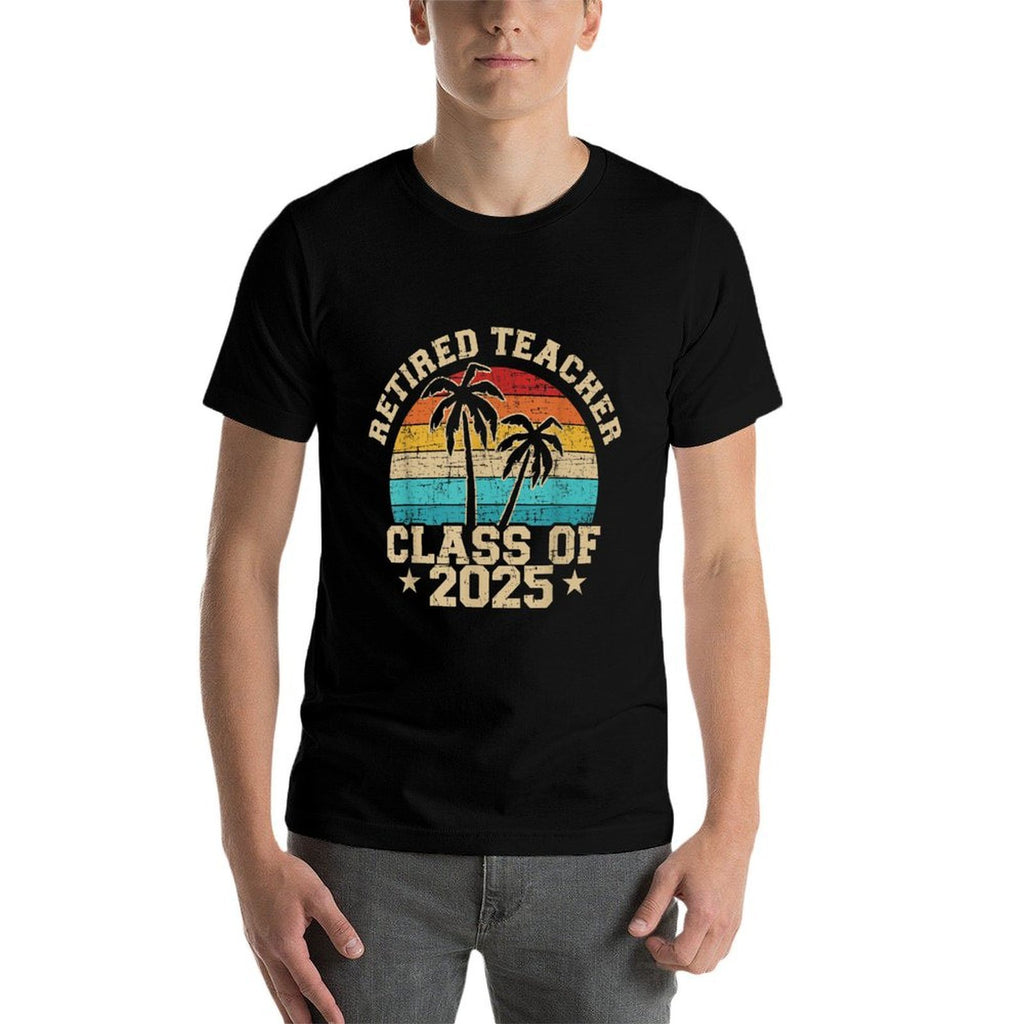 Retired Teacher Class of 2025 Vintage School Retirement  Eco-friendly Material T-Shirt