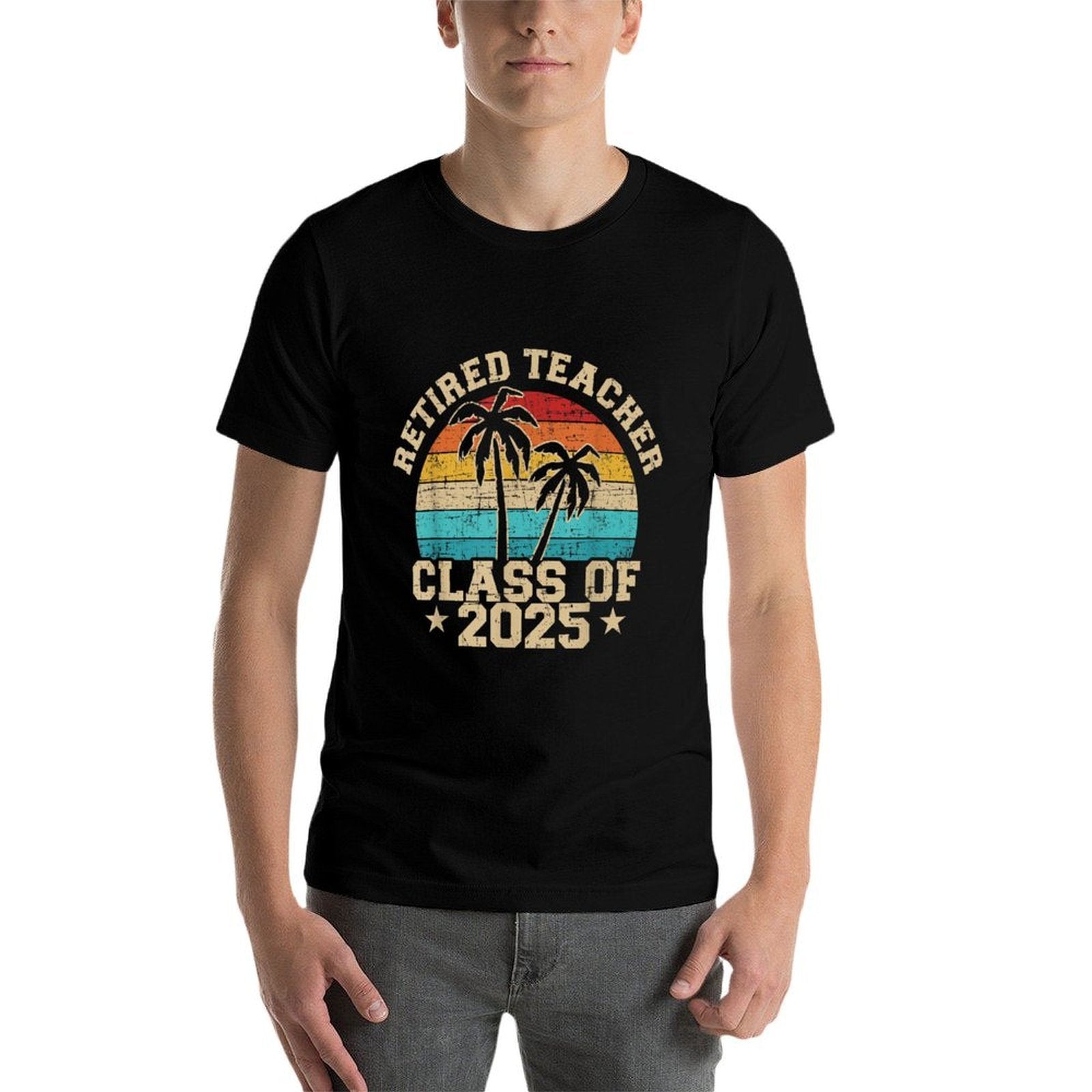 Retired Teacher Class of 2025 Vintage School Retirement  Eco-friendly Material T-Shirt