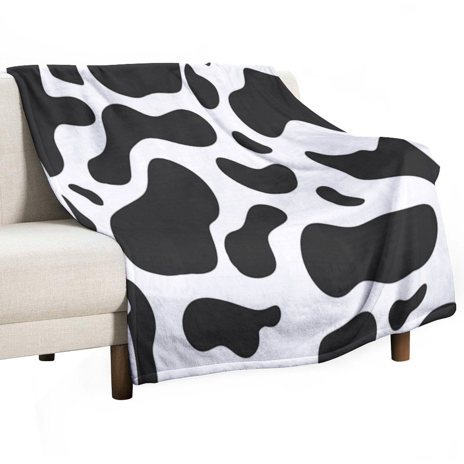 Cow Pattern Plush Throw Blanket