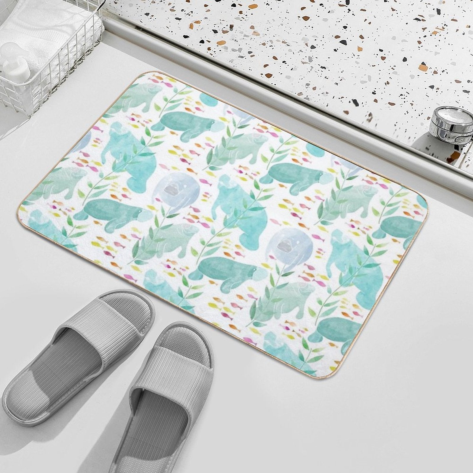 Lazy Manatees  Non-Slip Bath Mat
