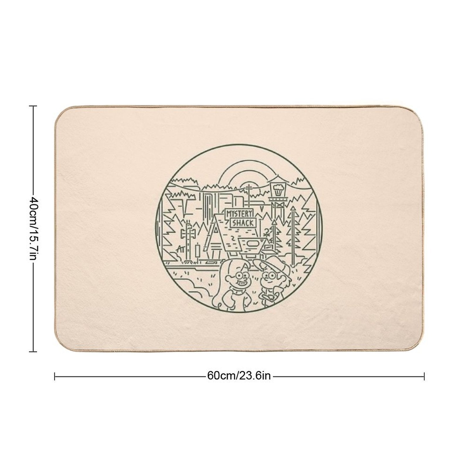 Gravity Falls Line Art  Odorless Bath Mat