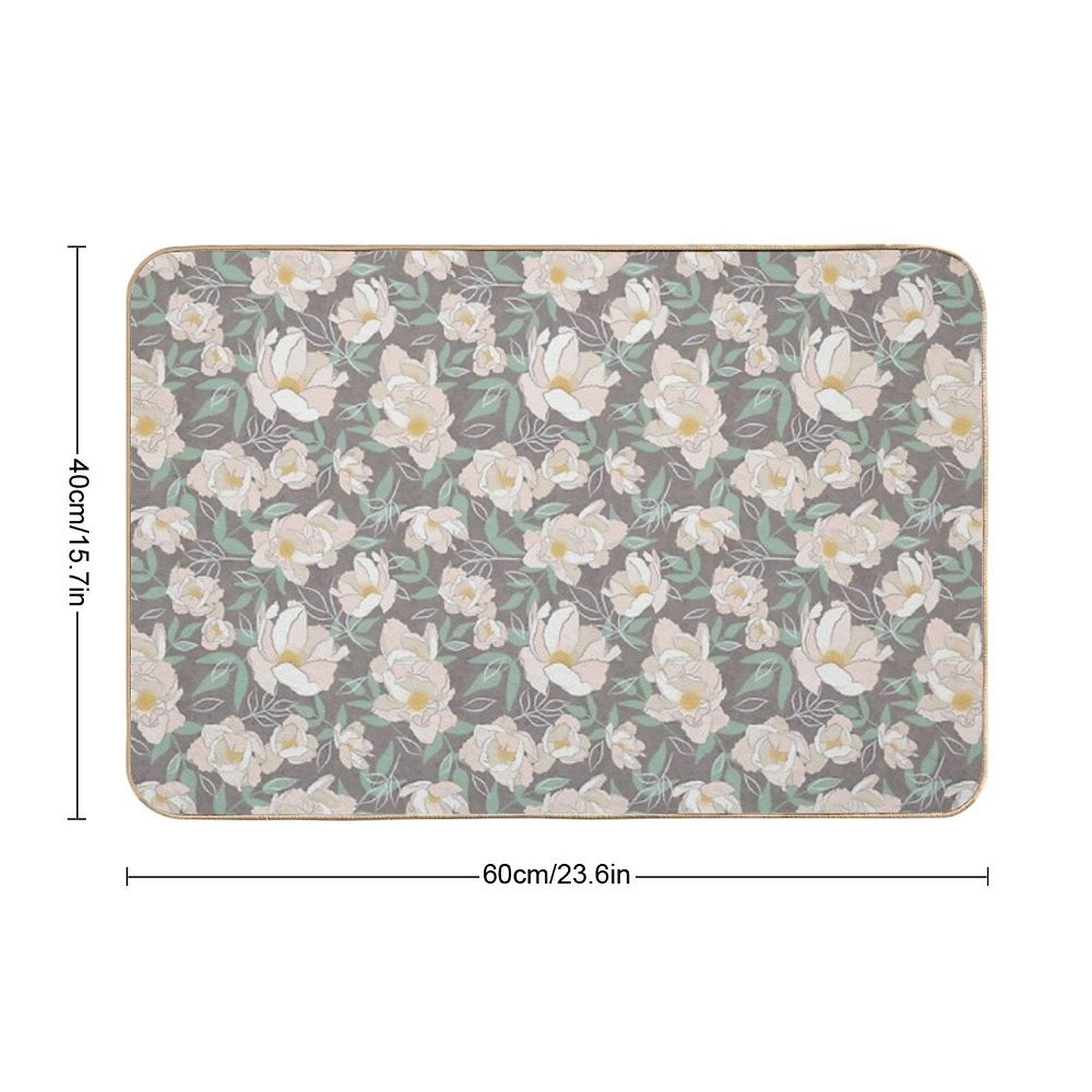 Peonies on Purple  Dirt-Trapping Bath Mat