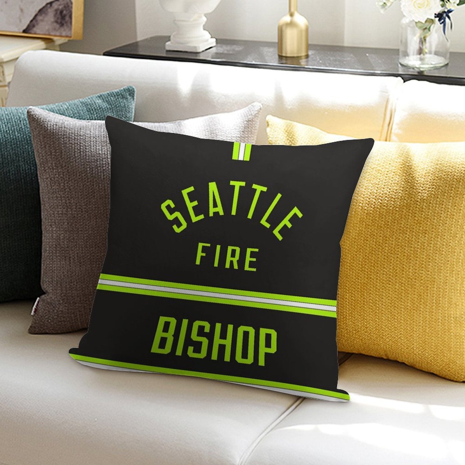 Station 19 - Seattle Fire Bishop Turnouts Pillow Soft Hidden Zipper Throw Pillow